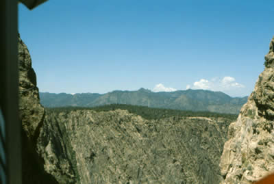 Looking out of the train descending into Royal Gorge